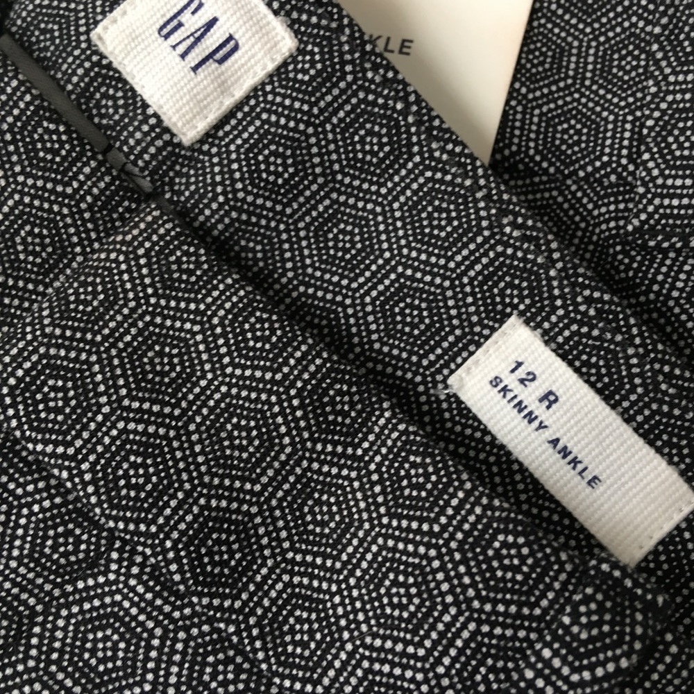 Gap Skinny NWT Stretch Ankle Pants 12R Black White